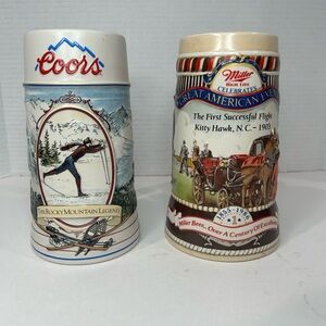 Coors and Miller Collectible Beer Steins - Multicolor